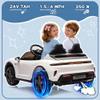NEECHIPRO 2 Seater Ride on Toy for Big Kids, 24V 7AH Licensed Porsche Taycan Turbo S Ride On Car, Kids Electric Vehicle Toy w/Remote Control, USB/MP3 Music, Spring Suspension, LED Lights, White view 3