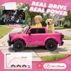 24V 160W Licensed RAM 2500 Ride on Toy for Big Kids, 2 Seater Ride On Car with Remote Controll, Ride on Truck w/4-Wheel Suspension, Truck Bed Storage, Dual-Speed Modes, Soft Start & Stop (Pink) view 4