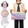 pnyoin Foldable Storage Basket Cube Bins for Organizing Closet Shelves Pantry Baby Clothes Storage Box Gold Purple Pink Marble Print Nursery Bins with Labels Waterproof Gift Baskets 2 Pack view 2