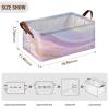 pnyoin Foldable Storage Basket Cube Bins for Organizing Closet Shelves Pantry Baby Clothes Storage Box Gold Purple Pink Marble Print Nursery Bins with Labels Waterproof Gift Baskets 2 Pack view 4