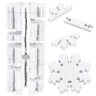 RXLWYUNLAE Christmas Wooden Blocks Stacking Game, Snowflake Collapsible Tower Game for Family Game Nights, Parties & Festive Decor, Suitable for Indoor/Outdoor Play