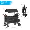 Muhub 4 Seater Wagon Stroller,Foldable Stroller with Safety Belt, Puncture-Proof Tires, All-Terrain Wagon with 360 Swivel Lockable Wheels, Large Storage Bag, Canopy,51.18 * 31.5 * 43.31 in. view 3
