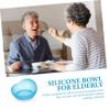 Toddmomy Silicone Suction Cup Bowl for Elderly Disabled Adults Spill Non Slip Dining Bowl with Curved Design Tip Assistive Tableware for Seniors and Handicapped Users view 3