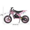 50cc Kids Dirt Bike, 2-Stroke Mini Bike Kids Motorcycle Gas Dirt Bike, Gas Powered Motorcycle Off Road with Front Rear Disc Brakes, Max Speed 30KM/H, Birthday Gifts for Children (Pink) view 2