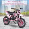 50cc Kids Dirt Bike, 2-Stroke Mini Bike Kids Motorcycle Gas Dirt Bike, Gas Powered Motorcycle Off Road with Front Rear Disc Brakes, Max Speed 30KM/H, Birthday Gifts for Children (Pink) view 4