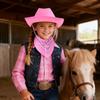 Babelshar Toddler Cowboy Hat & Bandana, Felt Cowboy Hats for 3-8, Western Cowgirl Halloween Costume for Kids, Boy and Girl view 3
