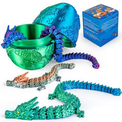 3Dgenius 3.94inch 3D Printed Dragons Egg Large Dragon Egg with 3 Dragons Inside 3D Printed Toys Dragon Toys for Kid & Adults, Easter Christmas & Home Decor