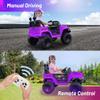 12V Ride On Car, Electric Car for Kids, Ride on Toys, Kids Cars with 3 Speeds Adjustable, Bluetooth, Parent Remote Control, Spring Suspension, AUX Port-Black (Purple, 12V-1Seater) view 3