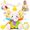 Baby Toys 3-6 Months, Musical Stuffed Elephant Toddler Toy for Newborn Infant 3 6 9 12 Months, Tummy Time Toys Montessori Sensory Toys 0-6 6-12 Months, Crinkle Paper, Mirror Soothing Music Shower Gift view 1