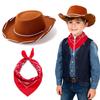 Babelshar Toddler Cowboy Hat & Bandana, Felt Cowboy Hats for 3-8, Western Cowgirl Halloween Costume for Kids, Boy and Girl view 1