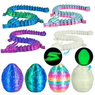 3Dgenius 4Pcs 3D Printed Dragon Eggs 2.76inch Dragon Eggs with 9.84inch Dragons Inside 3D Printed Toys Dragon Toys for Kid & Adults, Easter Home Decor, 4Pack4