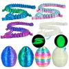 3Dgenius 4Pcs 3D Printed Dragon Eggs 2.76inch Dragon Eggs with 9.84inch Dragons Inside 3D Printed Toys Dragon Toys for Kid & Adults, Easter Home Decor, 4Pack4 view 1