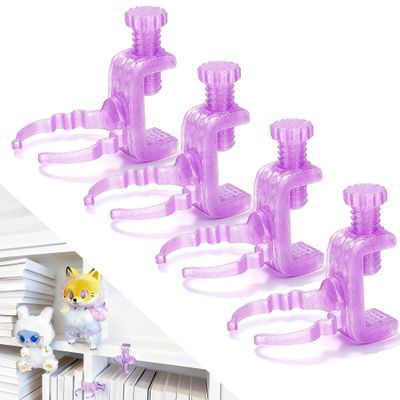 YLOZJIKO Doll Stand for Cabinet Edge Purple 4Pack