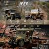 Authticar RC Crawler, 1:14 Scale Willys Military Jeep, 2.4Ghz 4WD Off Road Rock Crawler with 45 Climb, Alloy Chassis/Drivetrain, Dual-Speed Transmission, Functional Winch, LED for Adult (Yellow) view 2