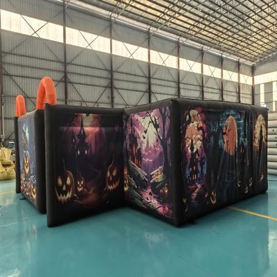 6x6m Inflatable Halloween Haunted House Maze Scary Inflatable Maze Game for Outdoor Fun 20x20ft with 950W Blower