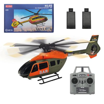 RC ERA C190 H145 1:30 RC Helicopter 2.4G 6CH Single-Rotor 6-Axis Gyro Dual Brushless Motors Flybarless RTF Aircraft Toy with Altitude Hold Optical Flow for Adults & Beginners
