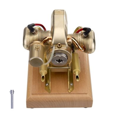 R90S 3.2CC Horizontally Opposed Twin-Cylinder Gasoline Engine Model - 4-Stroke Motorcycle Engine with Wood Base for Display & Collectors