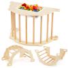 Costzon Wooden Arch Sensory Table for Kids, 8 in 1 Montessori Climbing Gym with Collapsible Storage Bin, Wooden Rocker Toy Learning Playset for Children 3+ Years Old Gifts (Medium) view 1