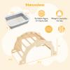 Costzon Wooden Arch Sensory Table for Kids, 8 in 1 Montessori Climbing Gym with Collapsible Storage Bin, Wooden Rocker Toy Learning Playset for Children 3+ Years Old Gifts (Medium) view 4