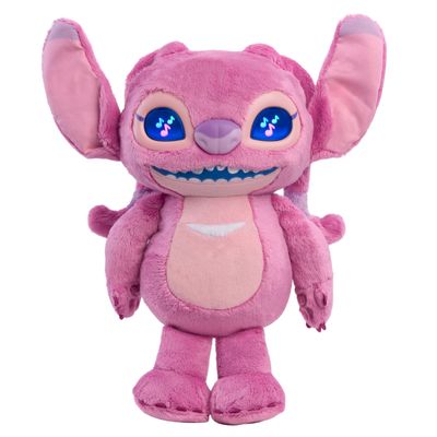 Disney Stitch Angel Many Moods 14-inch Interactive Plush, 50+ Sounds & Effects, Expressive LCD Eyes Show Her Moods, Toy for Fans, Girls, Boys, Kids 3 and Up by Just Play