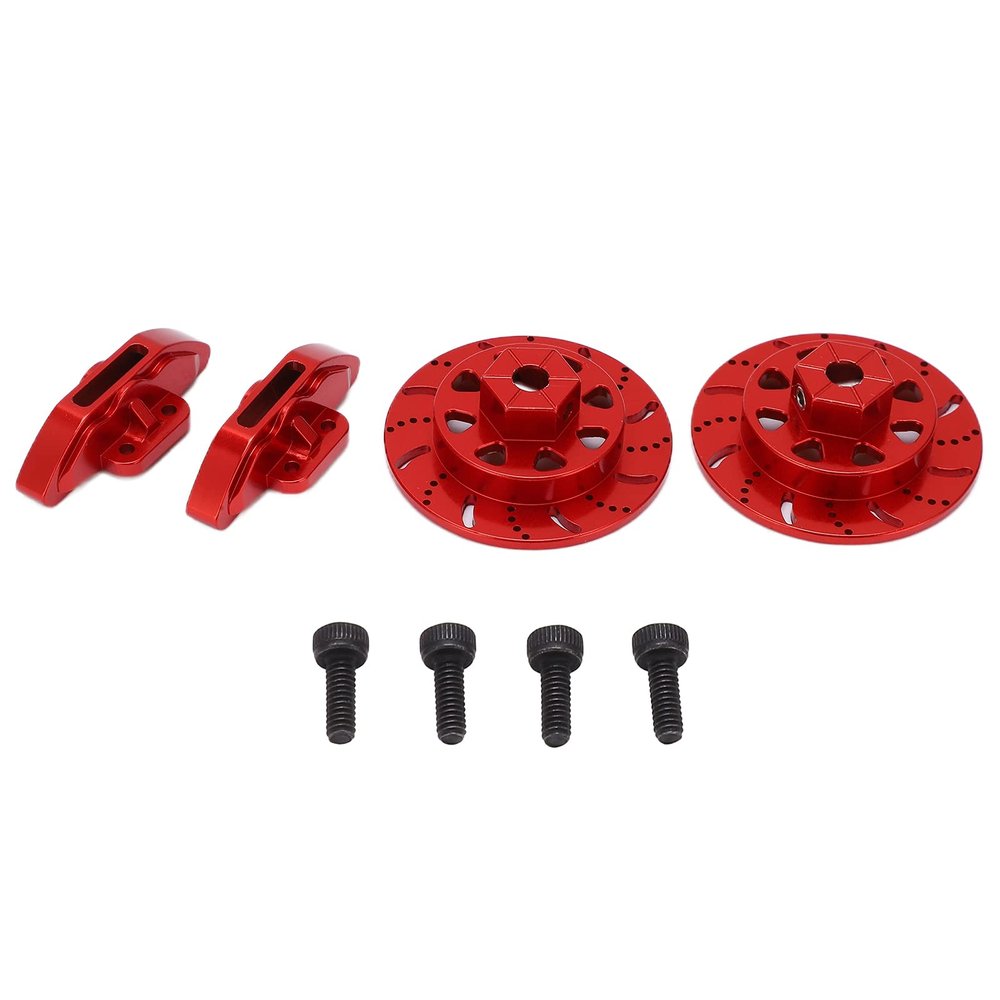 RC Brake Disc High Simulation Anti Rust Easy to Install Brake Disc for 1/10 Simulation Climbing Car Aluminum Alloy 39mm Diameter 2PCS (Red)