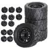 4pcs 110mm 1/10 Scale Stunt Tires Compatible with 12mm and 14mm Hex Hubs Fits Various RC Trucks Similar to MAXX Outcast view 1