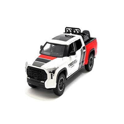 2023 TRD 4x4 Pickup Truck White and Red with Black and Gray Stripes with Sunroof and Wheel Rack Limited Edition to 2400 Pieces Worldwide 1/24 Diecast Model Car H08555-MJS03