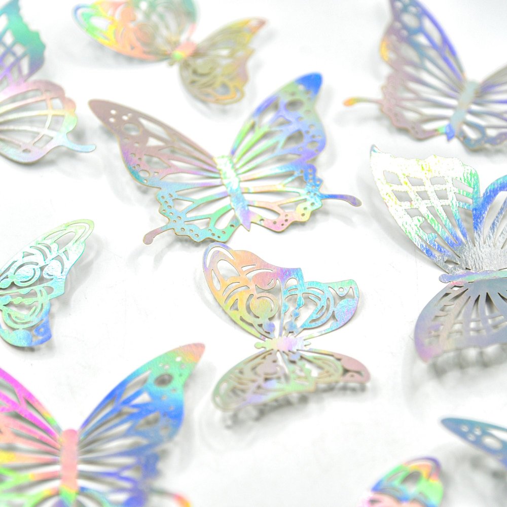 12 Pcs Butterfly Cake Toppers 3D Hollow Butterflies Cake Decor for Baby Shower Wedding Men Women Birthday Party Cake Decorations Supplies