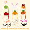 6 Sets 7in Mini Desk Goose Outfits, Mini Knitting Hat with Glasses Cute Adjustable Small Porch Goose Headwear Accessories for Magnetic Geese Statue view 2