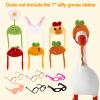 6 Sets 7in Mini Desk Goose Outfits, Mini Knitting Hat with Glasses Cute Adjustable Small Porch Goose Headwear Accessories for Magnetic Geese Statue view 3