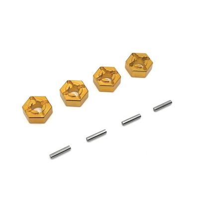 16101 16102 16103 16104 16106 16201 12mm Metal Wheel Hex Hub Adapter Compatible with 1 16 Scale RC Car Models Compatible with Various RC Vehicles Upgrade Parts Accessories(Yellow)