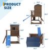 Kids Outdoor 2-Story Cedar Playhouse with Slide, Sandbox & Step Ladder view 2