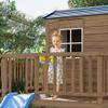 Kids Outdoor 2-Story Cedar Playhouse with Slide, Sandbox & Step Ladder view 4