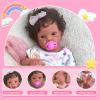 19 inch Open Mouth Full Body Silicone Baby Dolls with Hair, Lifelike Soft Reborn Baby Doll Girl Anatomically Correct Newborn Babies view 2