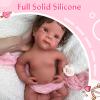 19 inch Open Mouth Full Body Silicone Baby Dolls with Hair, Lifelike Soft Reborn Baby Doll Girl Anatomically Correct Newborn Babies view 4