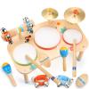 WINGYZ 11-in-1 Kids Drum Set  Montessori Baby Musical Toys & Wooden Musical Instruments for Toddlers 1-3, Music Table with Bongo Drums, Cymbals, Maracas & Wrist Bells for Early Rhythm Play view 1