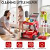 Siwuoke Kids Cleaning Toy Set, Educational Pretend Play Cart with 29 Pcs, Detachable Housekeeping Tools for Toddlers view 2