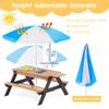 SoliWood Kids 3 in 1 Convertitable Sand and Water Table with Umbrella, Picnic Table for Outdoor Backyard Patio Play view 3
