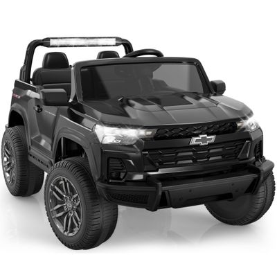 24V 2 Seater Ride on Car Licensed Chevrolet Colorado, Electric Car w/Remote Control, 4200W Motors, 4WD/2WD, Rear Storage, Music, Ride on Toys for Big Kids Aged 3-8, Black