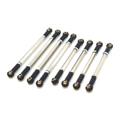 Compatible with MN128 MN86 MN86S MN86K MN86KS for MN 1/12 RC Car Upgrade Parts Accessories 8pcs Metal Link Rod Pull Rod Linkage Set RC Assortment(Black)