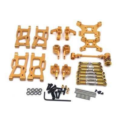 144001 144002 144010 124007 124017 124019 Metal Swing Arm Steering Link Rod Set Compatible with RC Car Parts Replacement Accessories(Yellow)