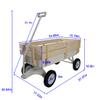 Heavy Duty Steel Frame Radio Flyer Wagon with 10" All-Terrain Air Tires & Wooden Side Panels, Wooden Wagon 176LB Capacity, Foldable Utility Cart for Gardening, Outdoor Toys (White) view 2