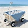 Heavy Duty Steel Frame Radio Flyer Wagon with 10" All-Terrain Air Tires & Wooden Side Panels, Wooden Wagon 176LB Capacity, Foldable Utility Cart for Gardening, Outdoor Toys (White) view 3