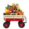 Heavy Duty Steel Frame Radio Flyer Wagon with 10" All-Terrain Air Tires & Wooden Side Panels, Wooden Wagon 176LB Capacity, Foldable Utility Cart for Gardening, Outdoor Toys (Red) view 1
