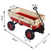 Heavy Duty Steel Frame Radio Flyer Wagon with 10" All-Terrain Air Tires & Wooden Side Panels, Wooden Wagon 176LB Capacity, Foldable Utility Cart for Gardening, Outdoor Toys (Red) view 2