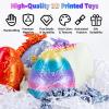 dikale 4 Packs 3D Printed Toy Dragon Eggs with 2 Articulated Dragons Inside, Christmas Easter Stocking Stuffers Fantasy Decor Fidget Toys, Classroom Prize Supplies Gifts, 4 Silk Colorful Set view 3