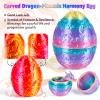 dikale 4 Packs 3D Printed Toy Dragon Eggs with 2 Articulated Dragons Inside, Christmas Easter Stocking Stuffers Fantasy Decor Fidget Toys, Classroom Prize Supplies Gifts, 4 Silk Colorful Set view 4