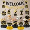 12pcs Welcome Back to Work Decorations Office Black Gold So Glad You're Back To Work Banner and Hanging Swirls Table Centerpieces Office Party Supplies for Indoors Outdoors view 3