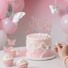 13 Pcs Butterfly Cake Topper Set Pink Glitter Cake Decor 3D Butterfly Cake Decorations for Baby Shower Boys Girls Birthday Party Supplies view 3