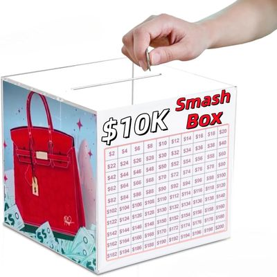 10k Money Smash Box DIY Smash Box for Money 10k Durable Acrylic Savings Cash Box Secure and Portable Transparent Design Ideal for Cash Savings Box Perfect for Digital Planner Use